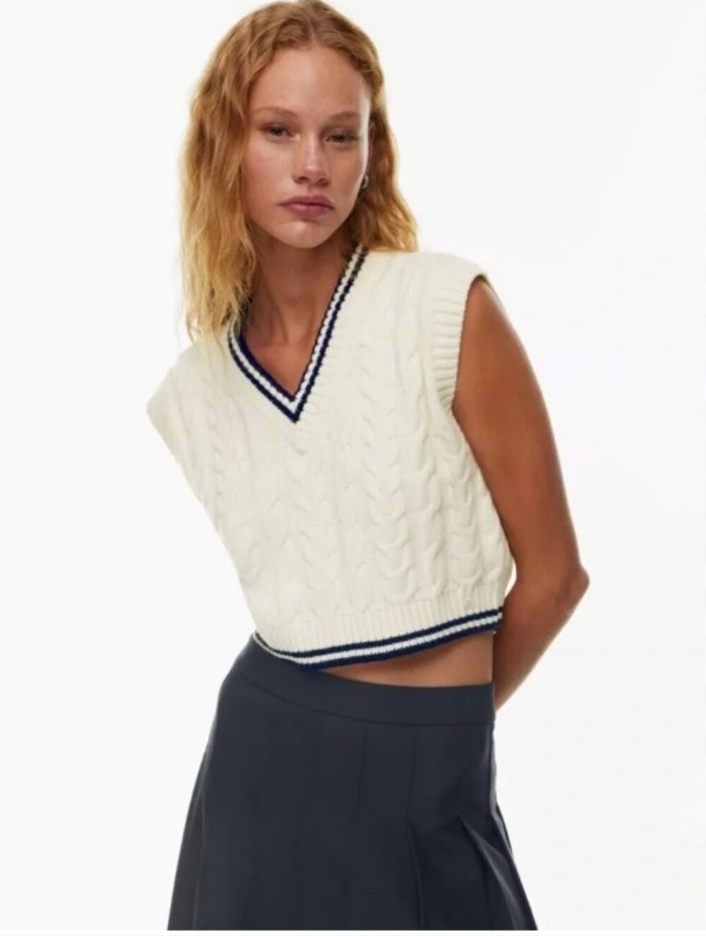 Aritzia Cable-Knit Sweater Vest